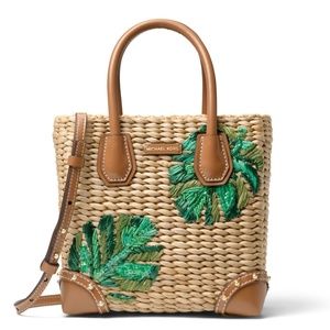 Michael Kors Woven wicker straw malibu tote